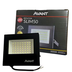 Refletor Holofote Led 50W Branco Quente 3000k Bivolt - Broketto Materiais Elétricos