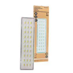 Luminária De Emergência Barra 2w 30 Led Branca 120 Lúmens - Broketto Materiais Elétricos