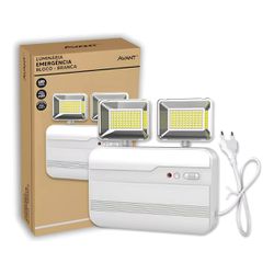 Luminária Emergência Led 1.200 Lumens 2 Faróis Branca - Broketto Materiais Elétricos
