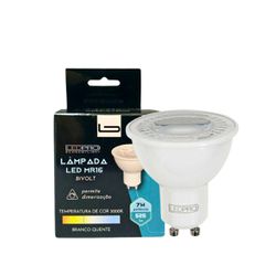 Lâmpada Led Dicroica 7w Mr16 Gu10 3000k Dimerizavel Bivolt - Broketto Materiais Elétricos