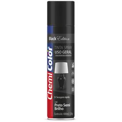 Tinta Spray Uso Geral Chemicolor Preto Semi Brilho 400ml - Broketto Materiais Elétricos