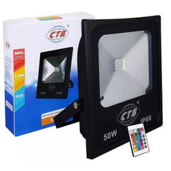 Refletor Led Rgb 50w Bivolt Com Controle Remoto - Broketto Materiais Elétricos