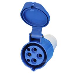 Acoplamento Tomada Industrial 16A 9H 220-240V 3P+T Ip44 Azul - Broketto Materiais Elétricos