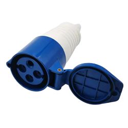 Acoplamento Tomada Industrial 32A 9H 220-240V 3P+T Ip44 Azul - Broketto Materiais Elétricos