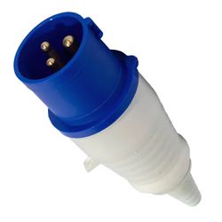Plugue De Tomada Industrial 16A 6h 220-240v 2P+T Ip44 Azul - Broketto Materiais Elétricos