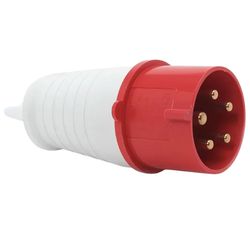 Plugue de Tomada Industrial 3P+T+N 32A 380-415V 6H IP44 Vermelho - Broketto Materiais Elétricos