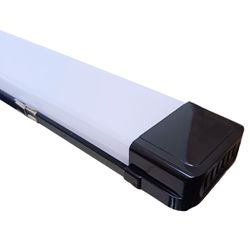 Luminária Led Linear Slim 120cm 6500K 54W Preta Bivolt Completa - Broketto Materiais Elétricos