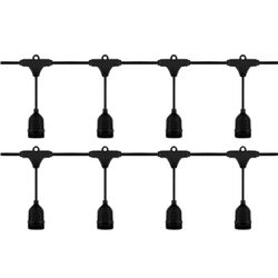 Varal De Luzes 10 Metros C/ 10 Soquetes E-27 Ip66 Bivolt - Broketto Materiais Elétricos