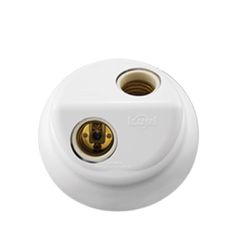 Plafon 2 Lâmpadas Soquete Porcelana E-27 Redondo Branco - Broketto Materiais Elétricos