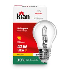 Lâmpada Bulbo Halógena 42w 127v - Broketto Materiais Elétricos