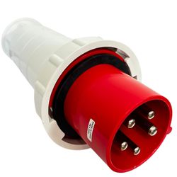 Plugue De Tomada Industrial 63a 6h 380-415v 3p+t+n Ip65 Vermelho - Broketto Materiais Elétricos