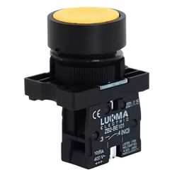 Botão Pulsante Comando Amarelo Lk2-ea51 1na P/ Bloco Lukma - Broketto Materiais Elétricos