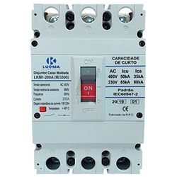 Disjuntor Em Caixa Moldada Tripolar 200A 45KA LKM1-200A - Broketto Materiais Elétricos