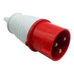 Plugue de Tomada Industrial 2P+T 32A 9H 380-415V Ip44 Vermelho - Broketto Materiais Elétricos