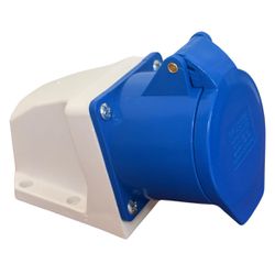 Tomada Industrial Sobrepor 3p+t+n 32a 220v 9h Azul - Broketto Materiais Elétricos