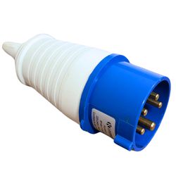 Plugue De Tomada Industrial 3P+T+N 16A 220-240v 9h Ip44 Azul - Broketto Materiais Elétricos