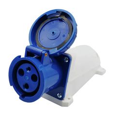Tomada Industrial Sobrepor 2P+T 63A 220-240V 6H Azul - Broketto Materiais Elétricos