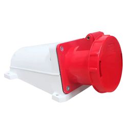 Tomada Industrial Sobrepor 3P+T+N 63A 380-415V 6H IP44 Vermelho - Broketto Materiais Elétricos