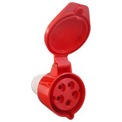 Acoplamento Tomada Industrial 3P+T+N 32A 6H 380-415V Ip44 Vermelho - Broketto Materiais Elétricos
