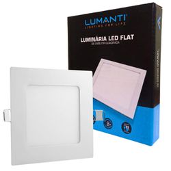 Plafon Led Embutir Quadrado 6w 6500k Branco Frio Bivolt - Broketto Materiais Elétricos