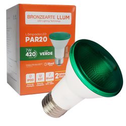 Lâmpada Led PAR20 7W E-27 Bivolt Luz Verde - Broketto Materiais Elétricos