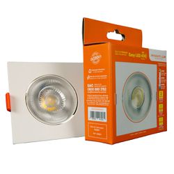 Spot Led De Embutir Direcionável Quadrado 5W 3000K Branco - Broketto Materiais Elétricos