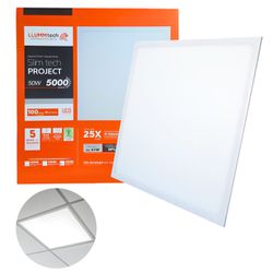 Painel Plafon Led de Embutir Quadrado Slim 6500k 50w Bivolt LLUM - Broketto Materiais Elétricos