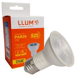 Lâmpada Led Par20 7W 2700K Amarela Branco Quente LLUM - Broketto Materiais Elétricos