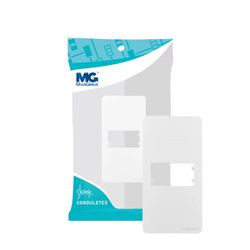 Placa e Suporte Condulete 3/4” Branco 1 posto Sleek Margirius - Broketto Materiais Elétricos