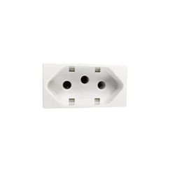 Módulo Tomada 2P+T 20A 250v Branco Sleek Margirius - Broketto Materiais Elétricos