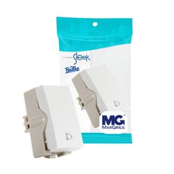 Módulo Pulsador Campainha Branco Sleek Margirius - Broketto Materiais Elétricos