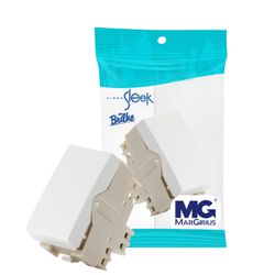 Módulo Interruptor Simples 10A Branco Sleek Margirius - Broketto Materiais Elétricos