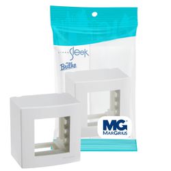 Caixa Sobrepor 2 Posto C/ Suporte Branca Sleek Margirius - Broketto Materiais Elétricos