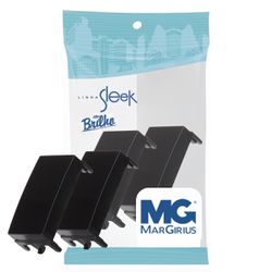 Módulo Cego 2 Unidades Preto Brilhante Sleek Margirius - Broketto Materiais Elétricos