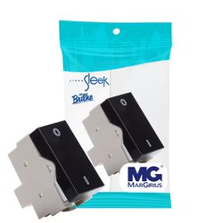 Interruptor Bipolar Simples 10a Preto Brilhante Sleek Margirius - Broketto Materiais Elétricos