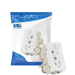 Módulo Tomada 2p+t 10a Branca Infiniti Margirius - Broketto Materiais Elétricos
