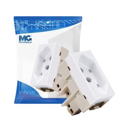 Módulo Tomada 2p+t 20a Branca Infiniti Margirius - Broketto Materiais Elétricos