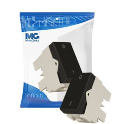 Interruptor Bipolar Simples 25a Preto Infiniti Margirius - Broketto Materiais Elétricos