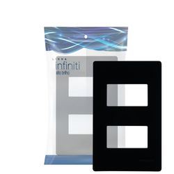 Placa 4x2 2 Postos Afastados Preto Infiniti Margirius - Broketto Materiais Elétricos