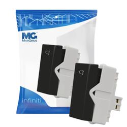 Interruptor Pulsador Campainha Preto 10a Infniti Margirius - Broketto Materiais Elétricos