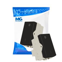 Módulo Interruptor Bipolar Simples 10a Preto Infiniti Margirius - Broketto Materiais Elétricos