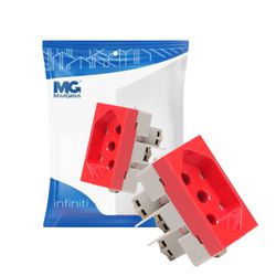 Módulo Tomada 2p+t 20a Vermelha Infiniti Margirius - Broketto Materiais Elétricos