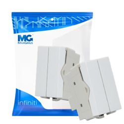 Módulo Interruptor Duplo Paralelo Branco Infiniti Margirius - Broketto Materiais Elétricos