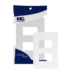 Placa 4x2 2 Postos Branco Infiniti Plus C/ Suporte Margirius - Broketto Materiais Elétricos