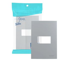 Placa Espelho 4x2 1 Posto Cinza C/suporte Sleek Margirius - Broketto Materiais Elétricos