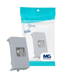 Tomada Telefone RJ11 4 Fios Cinza Sleek Margirius - Broketto Materiais Elétricos