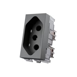 Módulo Tomada 2P+T 20A 250V Titânio Aura Margirius - Broketto Materiais Elétricos