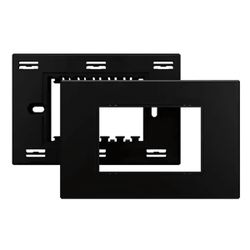 Placa 4x2 3 Postos Carbon Black C/ Suporte Preto Aura Margirius - Broketto Materiais Elétricos