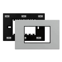 Placa 4x2 3 Postos Níquel C/ Suporte Preto Aura Margirius - Broketto Materiais Elétricos
