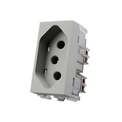 Módulo Tomada 2P+T 20A 250V Níquel Aura Margirius - Broketto Materiais Elétricos